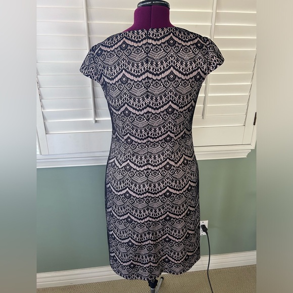Like New Eliza J Black and Tan Lace Dress - Picture 2 of 9